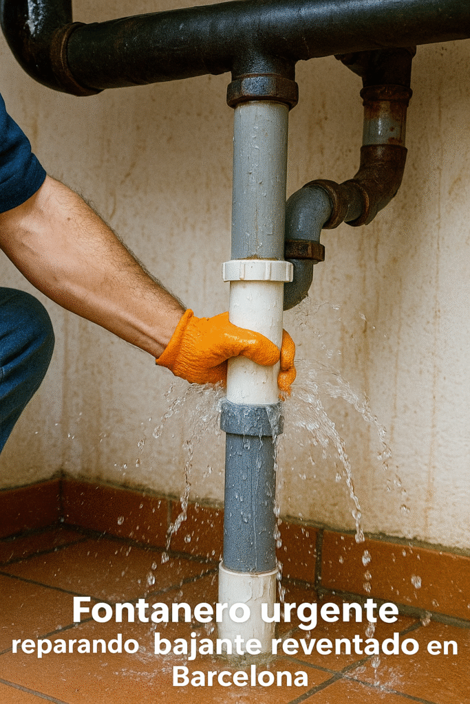 Fontanero reparando grifo y cisterna en Barcelona